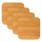 True Brands - Bamboo Coasters, Set of 4